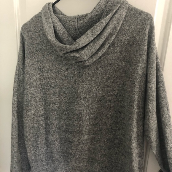 Grey Zara Sweater with hoodie and striped detail - Picture 2 of 4